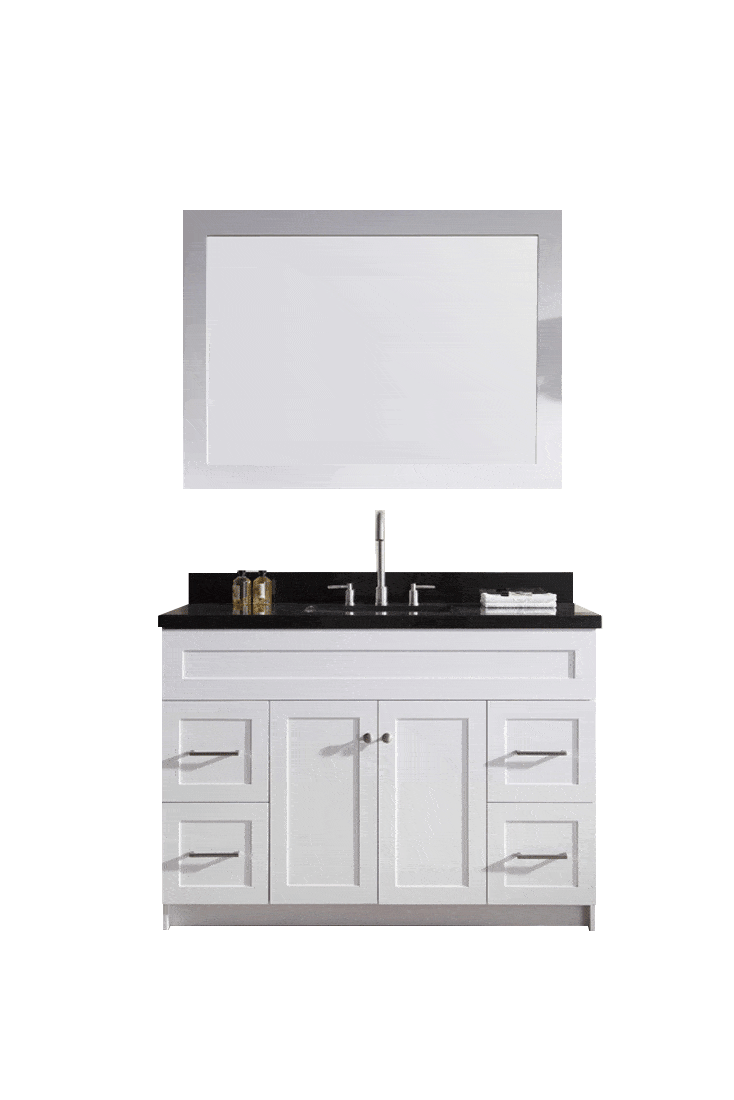 Ariel Hamlet 49" Single Sink Bathroom Vanity Set with Black Granite Countertop Vanity ARIEL 