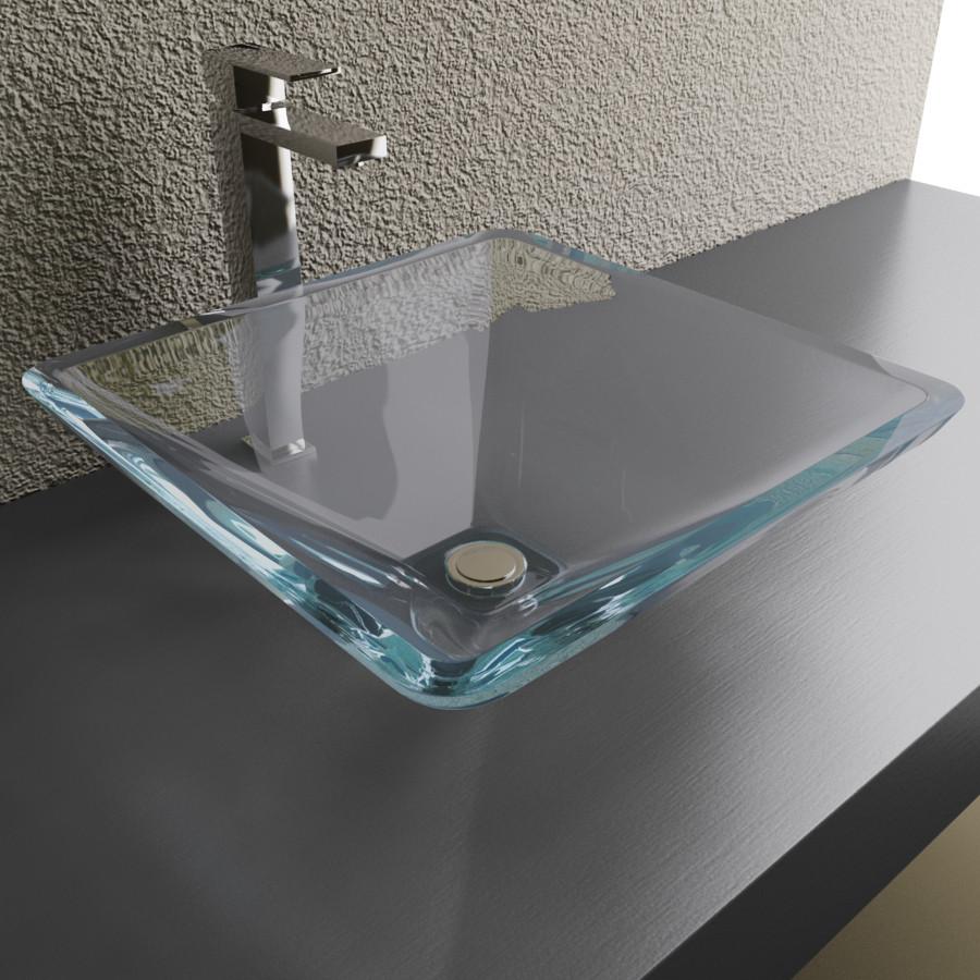 Cantrio Starfire glass pyramid vessel sink Glass Series Cantrio 
