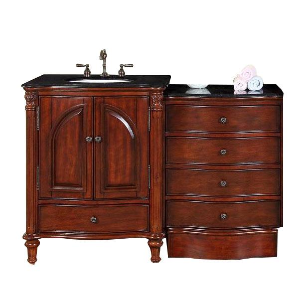 Silkroad 53.5" Traditional Single Sink Bathroom Vanity Vanity Silkroad Exclusive 