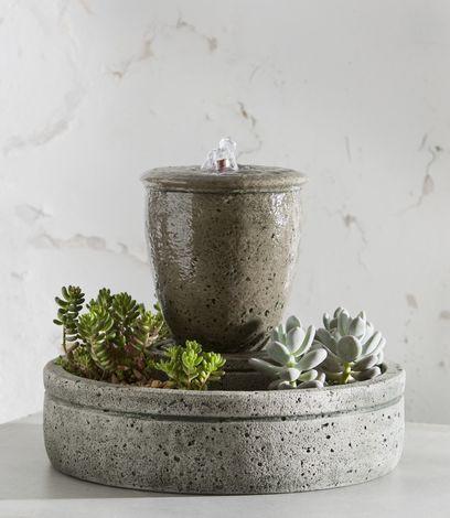 M-Series Rustic Spa w/ Planter Outdoor Garden Fountains Fountain Campania International 