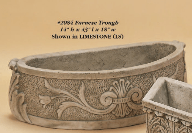 Farnese Trough Cast Stone Outdoor Garden Planter Planter Tuscanbasinss 