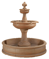 Thumbnail for Fleur De Lis Pond Outdoor Cast Stone Garden Fountain Fountain Tuscan 