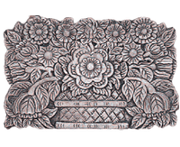 Thumbnail for Flower Basket Plaque Cast Stone Outdoor Asian Collection Wall Ornament Tuscan 