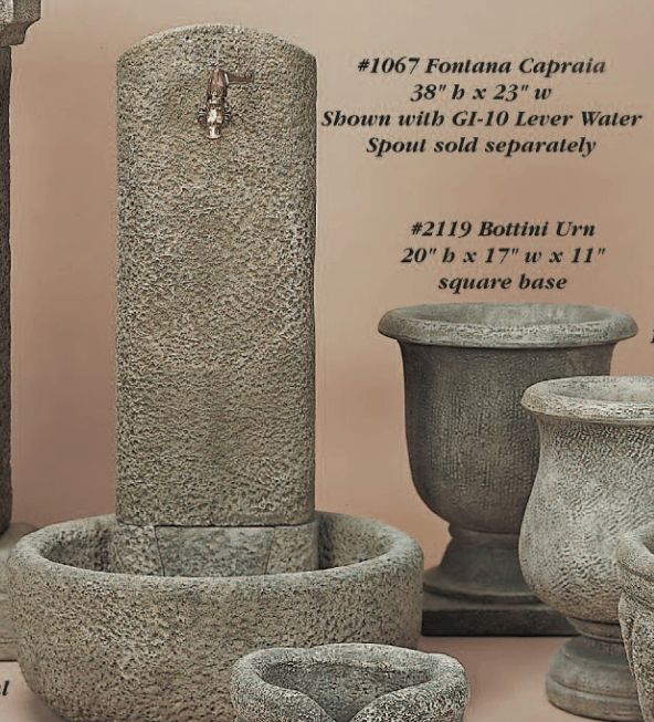 Fontana Capraia Cast Stone Outdoor Garden Planter Planter Tuscan 