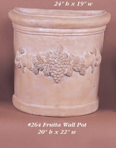 Frutta Wall Pot Cast Stone Outdoor Garden Planter Planter Tuscan 