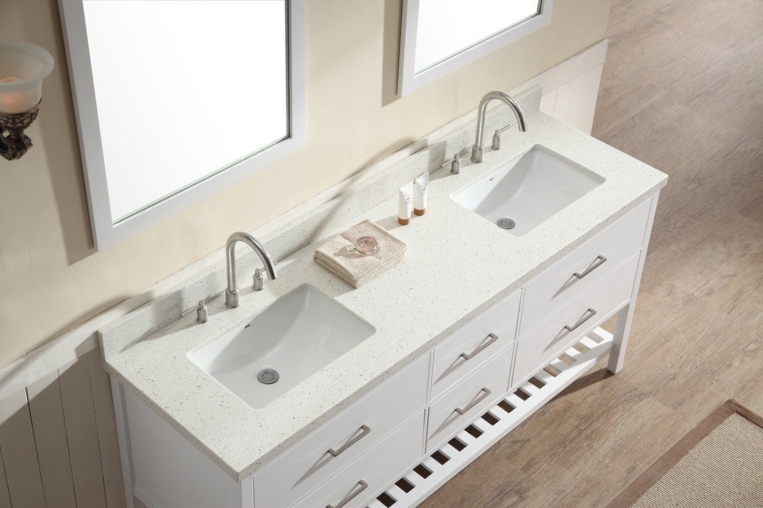 ARIEL Shakespeare 73" Double Sink Bathroom Vanity Set in Grey Vanity ARIEL 