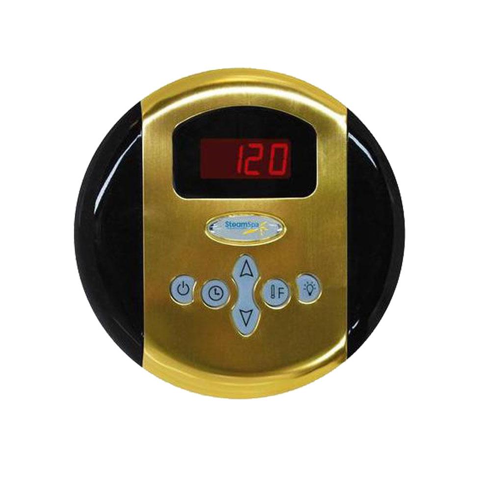 SteamSpa Indulgence 9 KW QuickStart Acu-Steam Bath Generator Package with Built-in Auto Drain in Polished Gold Steam Generators SteamSpa 