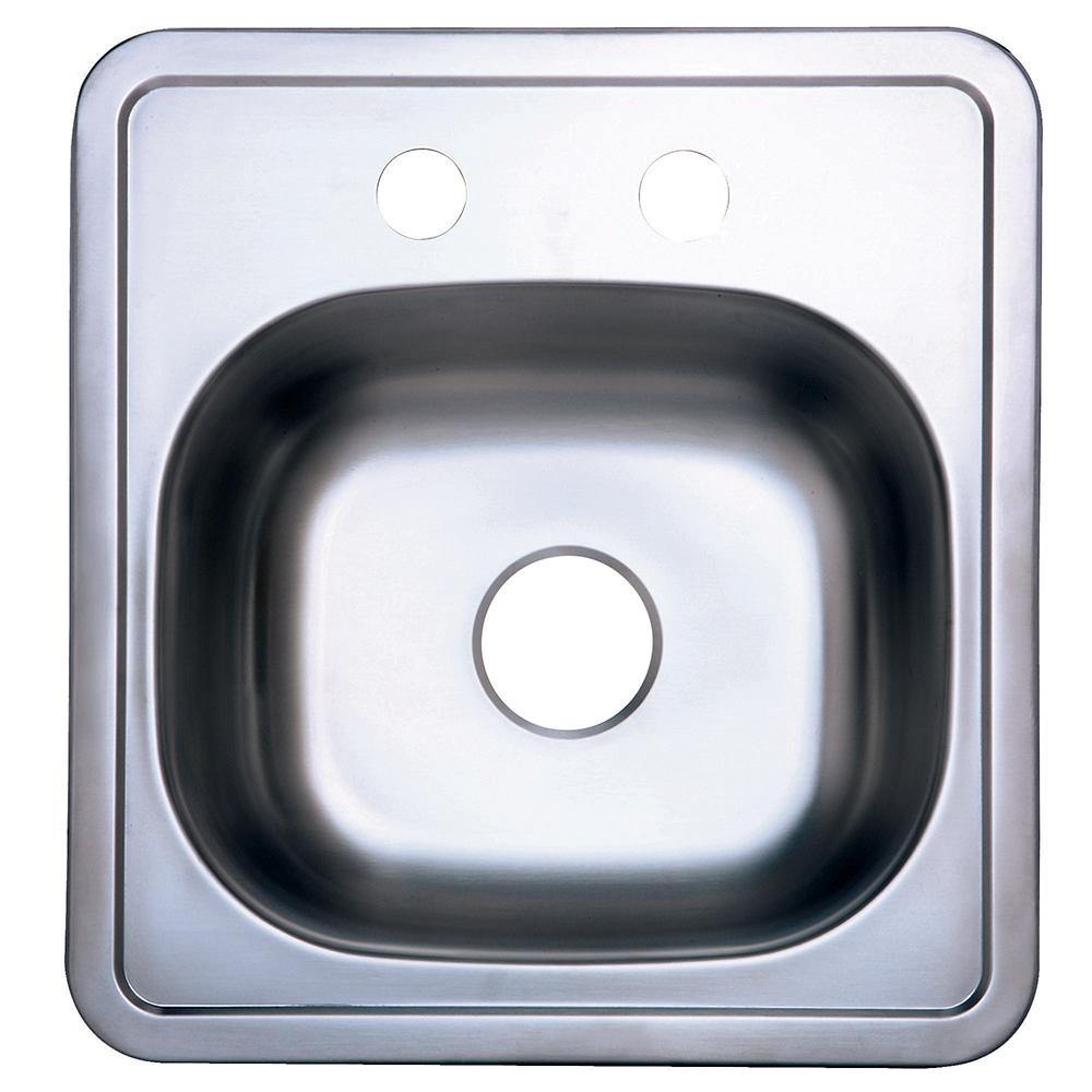 Gourmetier GKTS1515 Self-Rimming Single Bowl Bar Sink, Brushed Stainless Steel Kitchen Sink Kingston Brass Default Title 
