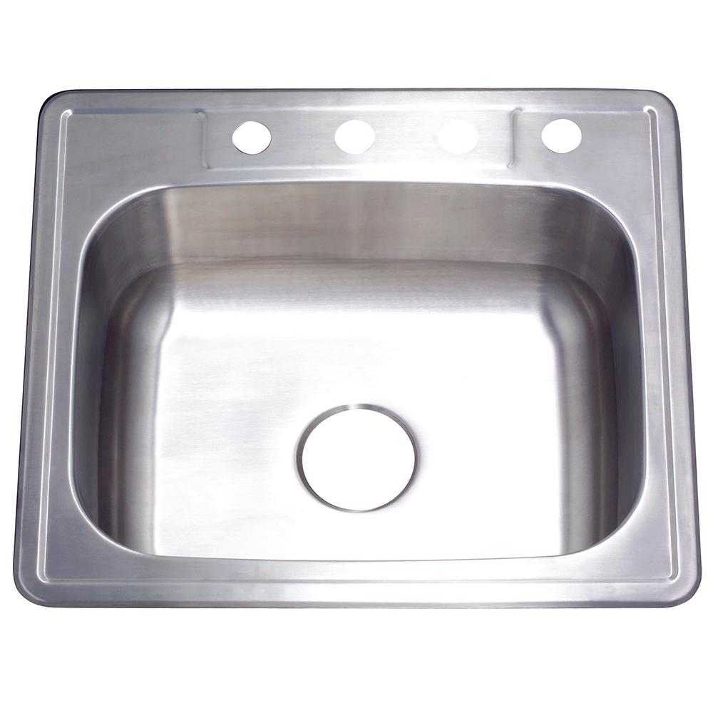 Gourmetier GKTS252210 Drop-in Single Bowl Kitchen Sink Kitchen Sink Kingston Brass Default Title 
