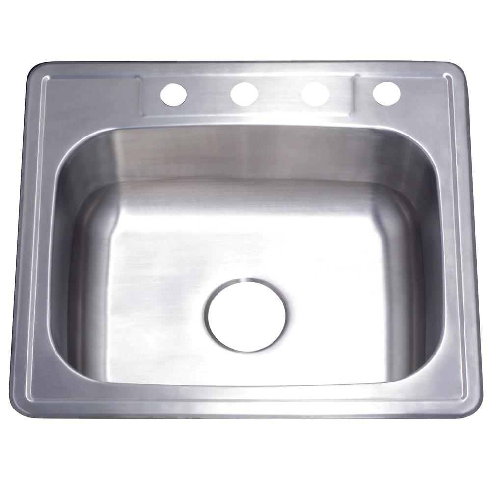 Gourmetier GKTS25228 Drop-in Single Bowl Kitchen Sink Kitchen Sink Kingston Brass Default Title 