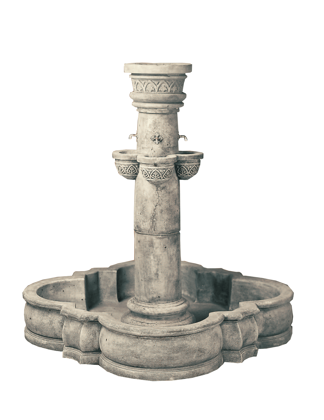 Del Moro Cast Stone Outdoor Garden Fountain With Spout Fountain Tuscan 