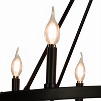 Thumbnail for Cahua 8 Light Drum Chandelier (16” Wide) Steel Frame with Wooden Pattern | Dining Room, Foyer, Entryway or Living Room Decor Chandeliers Canyon Home 