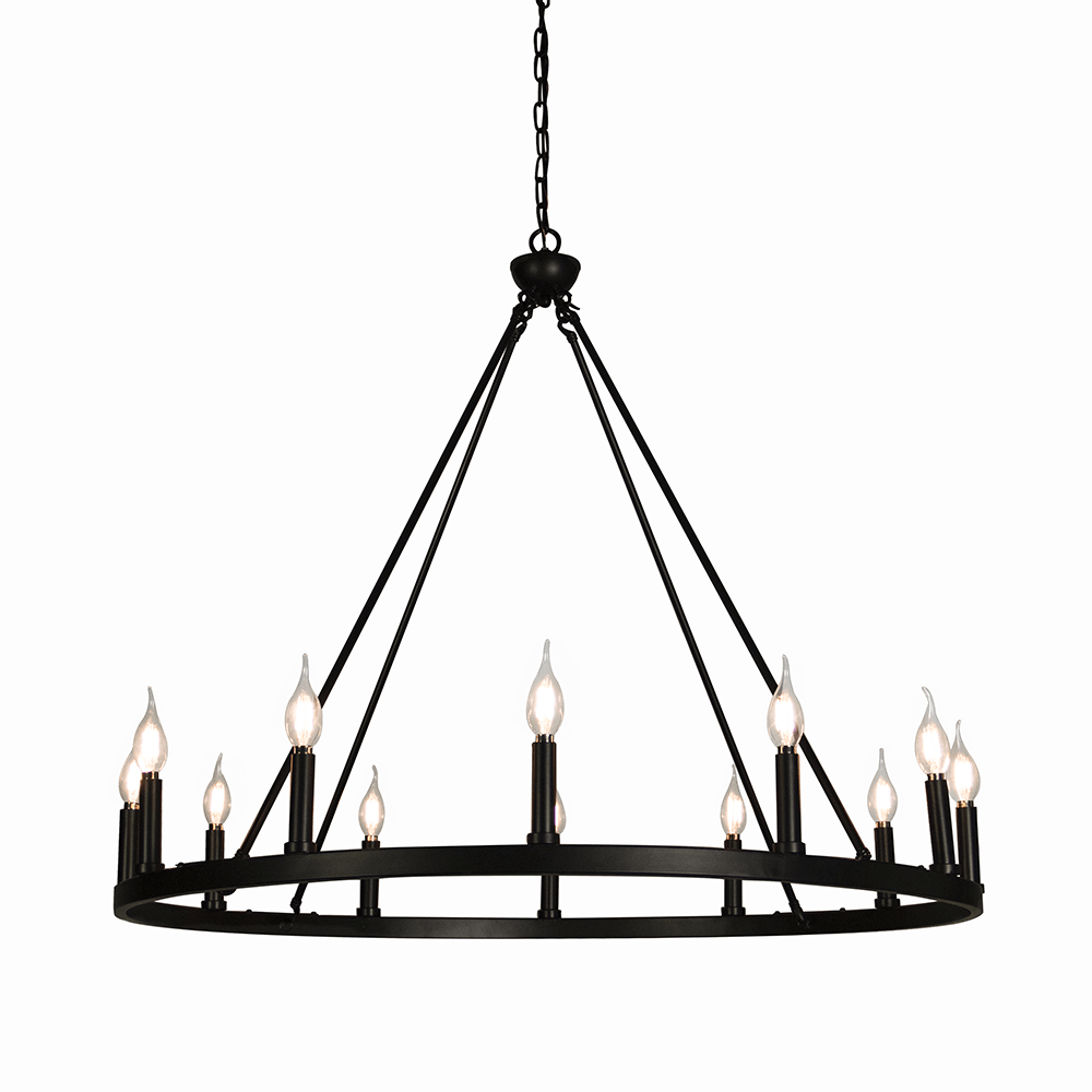Cahua 8 Light Drum Chandelier (16” Wide) Steel Frame with Wooden Pattern | Dining Room, Foyer, Entryway or Living Room Decor Chandeliers Canyon Home 