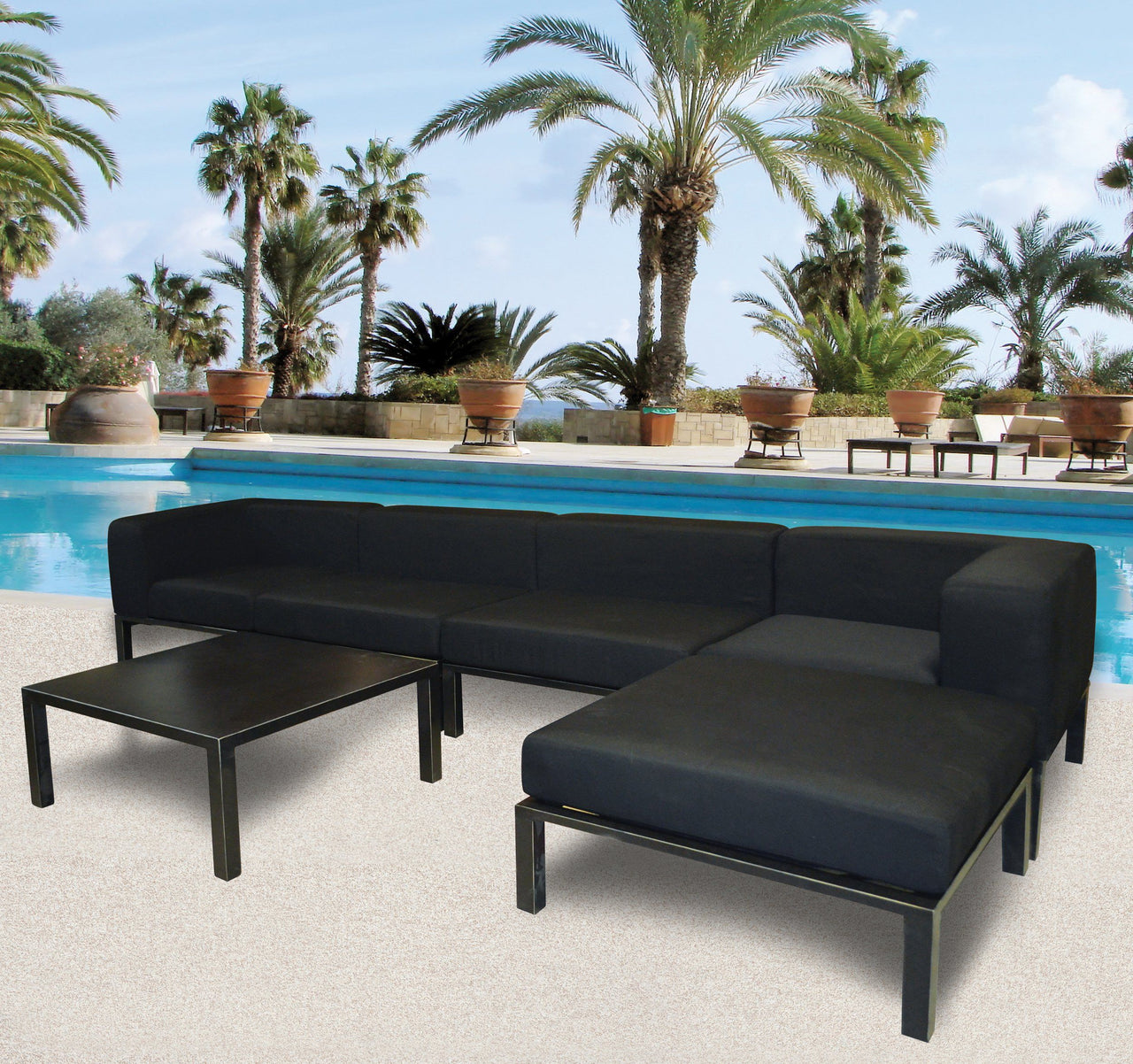 Grand Luxe Aluminum Outdoor 6 Piece Set Outdoor Furniture Tuscan 