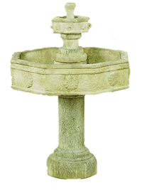 Thumbnail for Volterra Two Tier Cast Stone Outdoor Garden with Tall Base Fountain Tuscan 