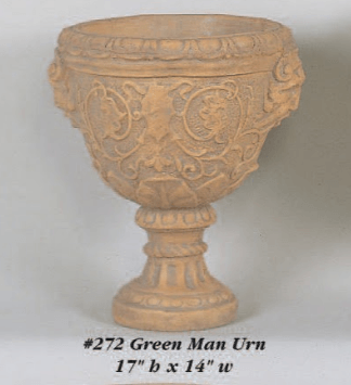 Green Man Urn Cast Stone Outdoor Garden Planter Planter Tuscan 