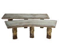 Thumbnail for Gryphi Curved Outdoor Cast Stone Garden Bench Benches Tuscan 
