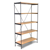 Thumbnail for Hudson Industrial Standard Bookcase - Oak/Gray Bookcase Gingko 