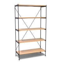 Thumbnail for Hudson Industrial Standard Bookcase - Oak/Gray Bookcase Gingko 