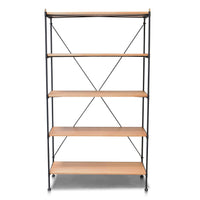 Thumbnail for Hudson Industrial Standard Bookcase - Oak/Gray Bookcase Gingko 