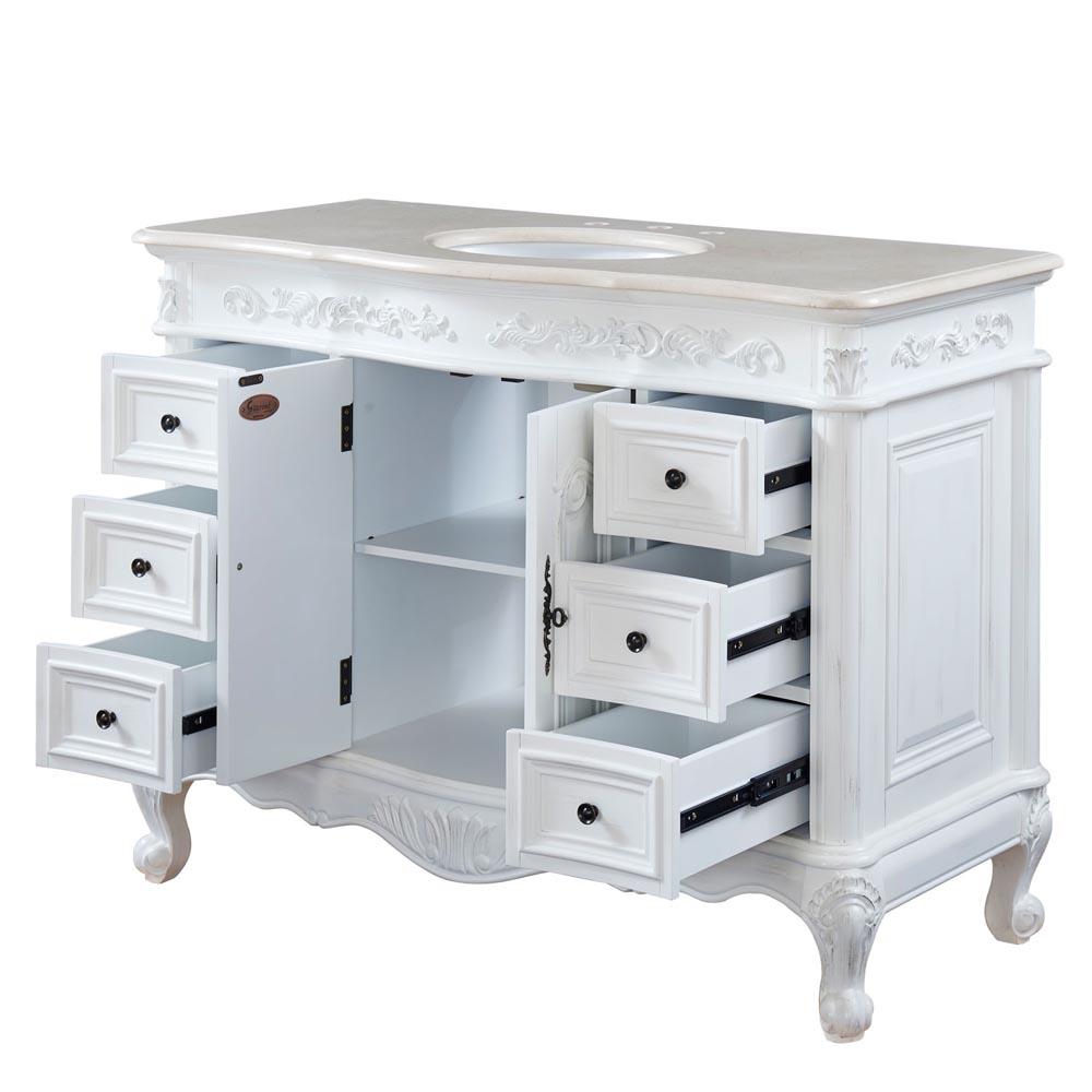 Silkroad 48" Traditional Single Sink Bathroom Vanity Vanity Silkroad Exclusive 