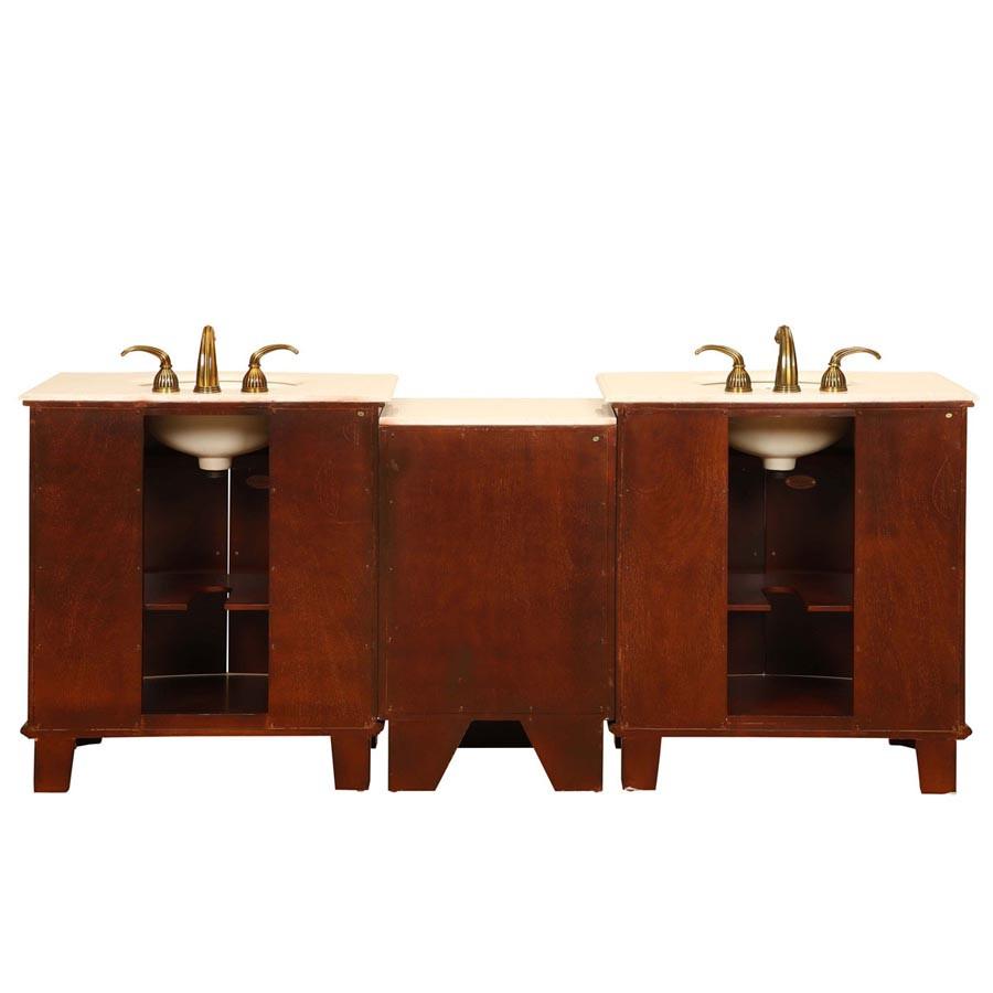 Silkroad 84" Traditional Double Sink Bathroom Vanity Vanity Silkroad Exclusive 