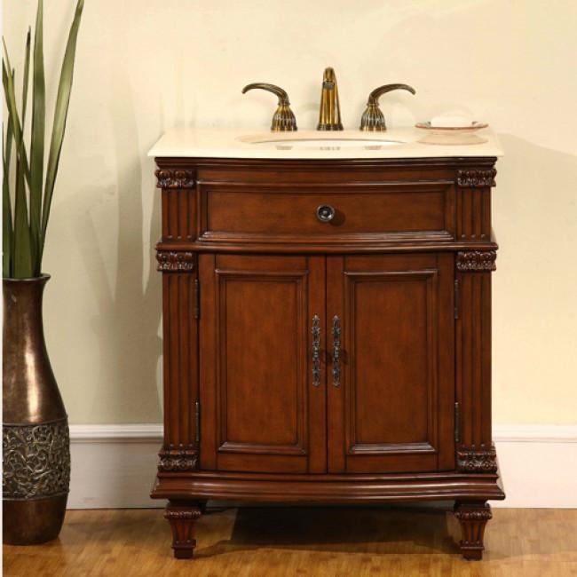 Silkroad 30.5" Traditional Single Sink Bathroom Vanity Vanity Silkroad Exclusive 