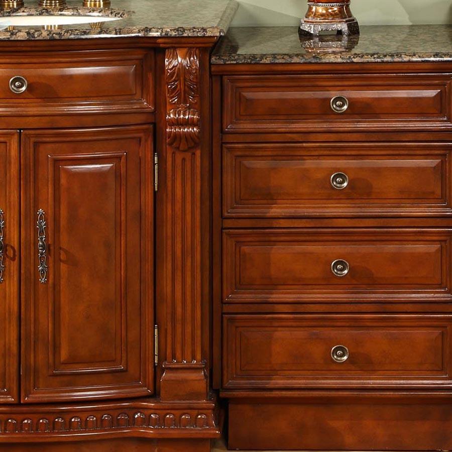 Silkroad 84.5" Traditional Double Sink Bathroom Vanity Vanity Silkroad Exclusive 