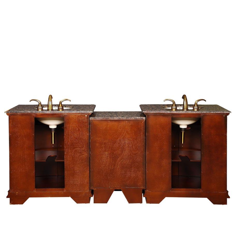 Silkroad 84.5" Traditional Double Sink Bathroom Vanity Vanity Silkroad Exclusive 