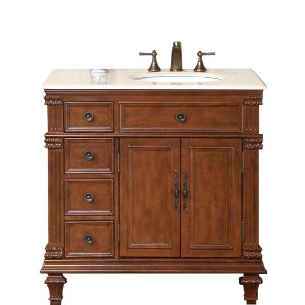 Silkroad 36" Traditional Single Sink Bathroom Vanity Vanity Silkroad Exclusive 