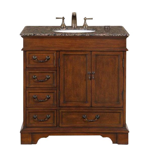 Silkroad 36" Transitional Single Sink Bathroom Vanity Vanity Silkroad Exclusive 