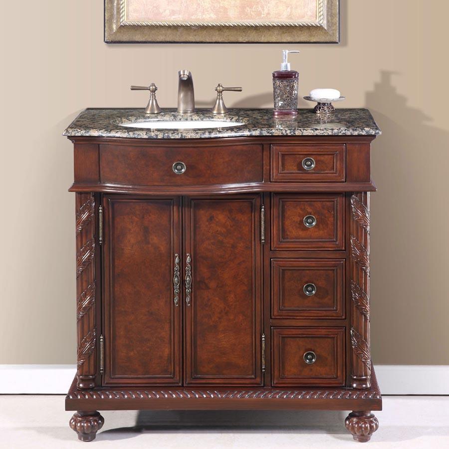 Silkroad 36" Traditional Single Sink Bathroom Vanity Vanity Silkroad Exclusive 