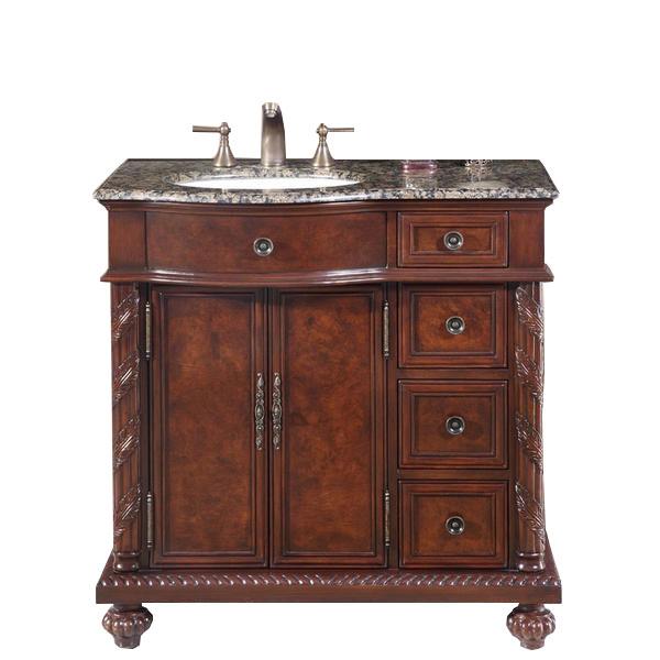 Silkroad 36" Traditional Single Sink Bathroom Vanity Vanity Silkroad Exclusive 