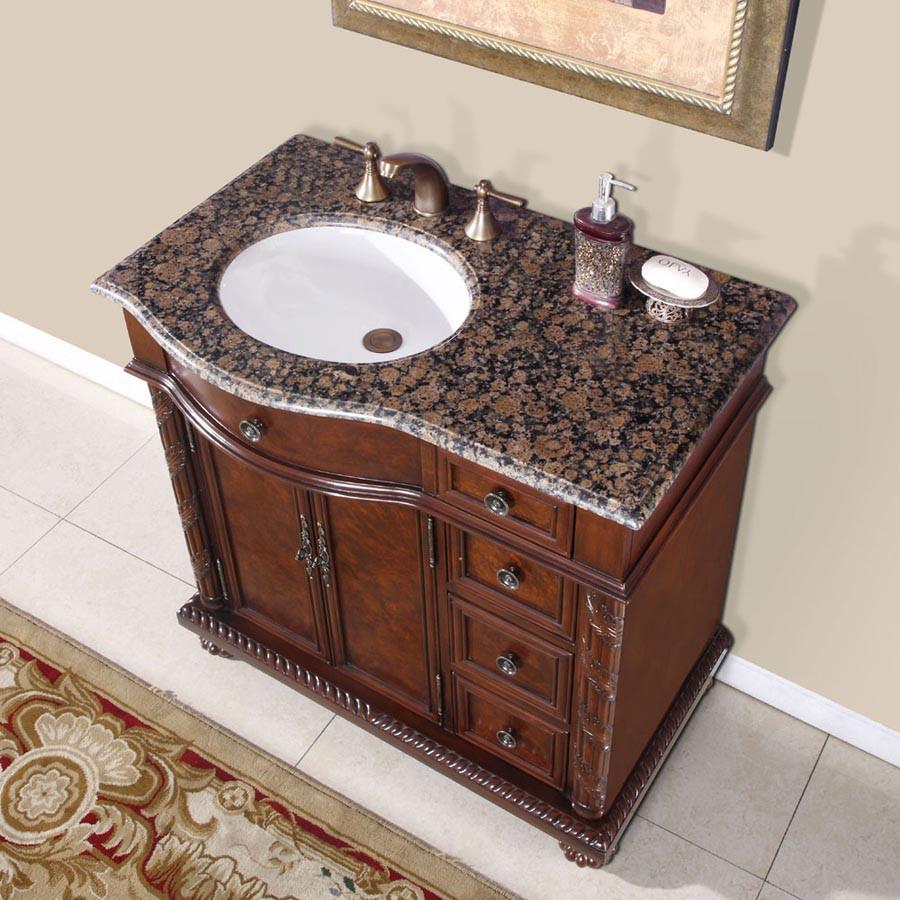Silkroad 36" Traditional Single Sink Bathroom Vanity Vanity Silkroad Exclusive 
