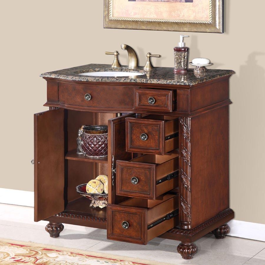 Silkroad 36" Traditional Single Sink Bathroom Vanity Vanity Silkroad Exclusive 
