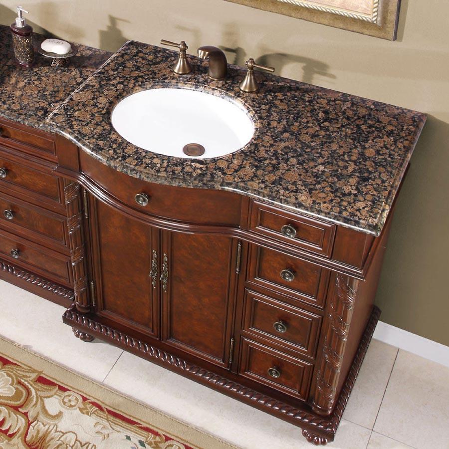 Silkroad 55.5" Traditional Single Sink Bathroom Vanity Vanity Silkroad Exclusive 