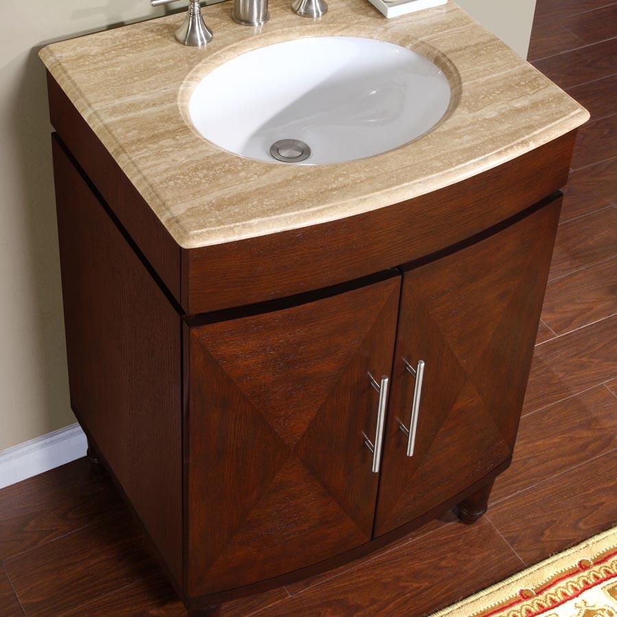 Silkroad 26" Transitional Single Sink Bathroom Vanity Vanity Silkroad Exclusive 