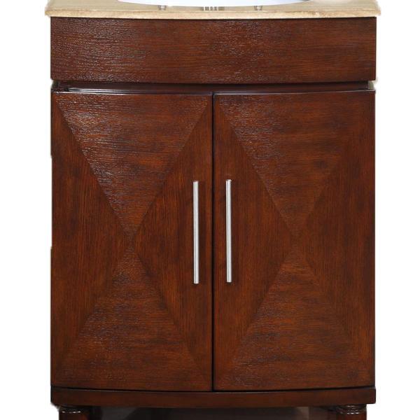 Silkroad 26" Transitional Single Sink Bathroom Vanity Vanity Silkroad Exclusive 
