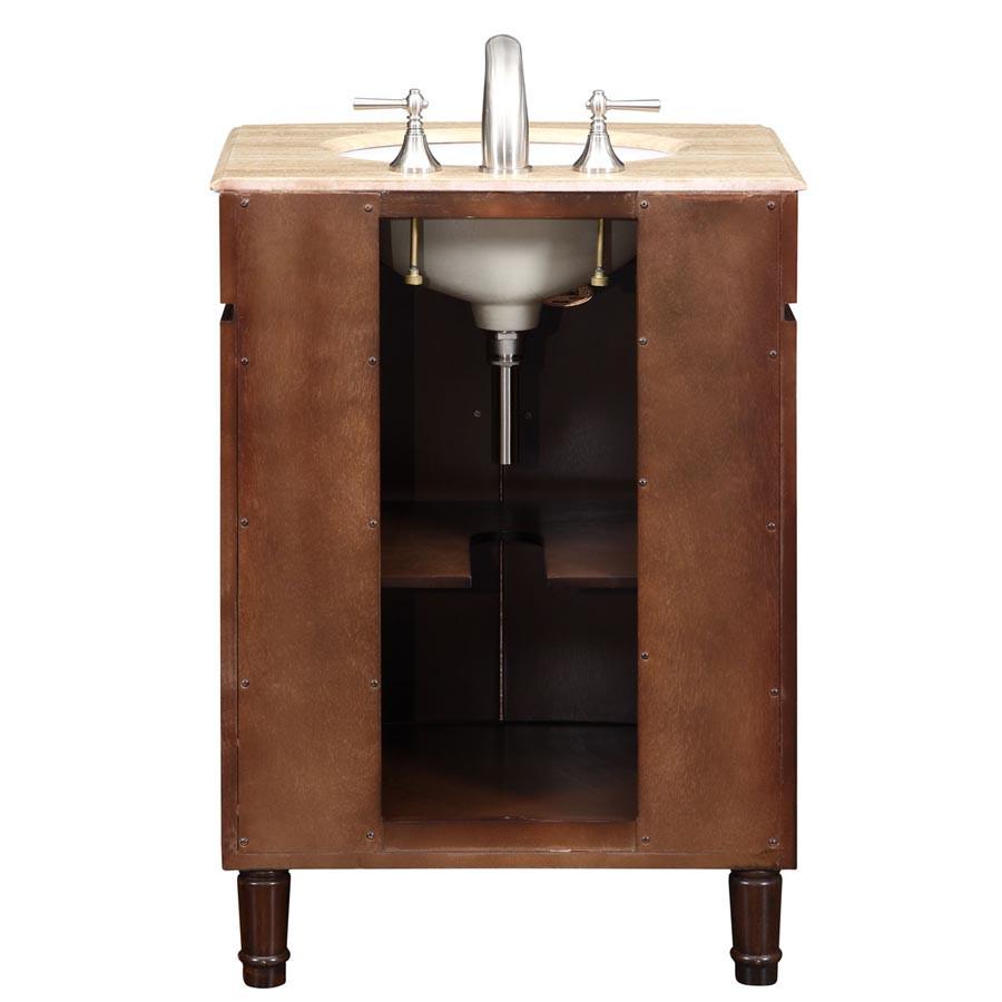 Silkroad 26" Transitional Single Sink Bathroom Vanity Vanity Silkroad Exclusive 