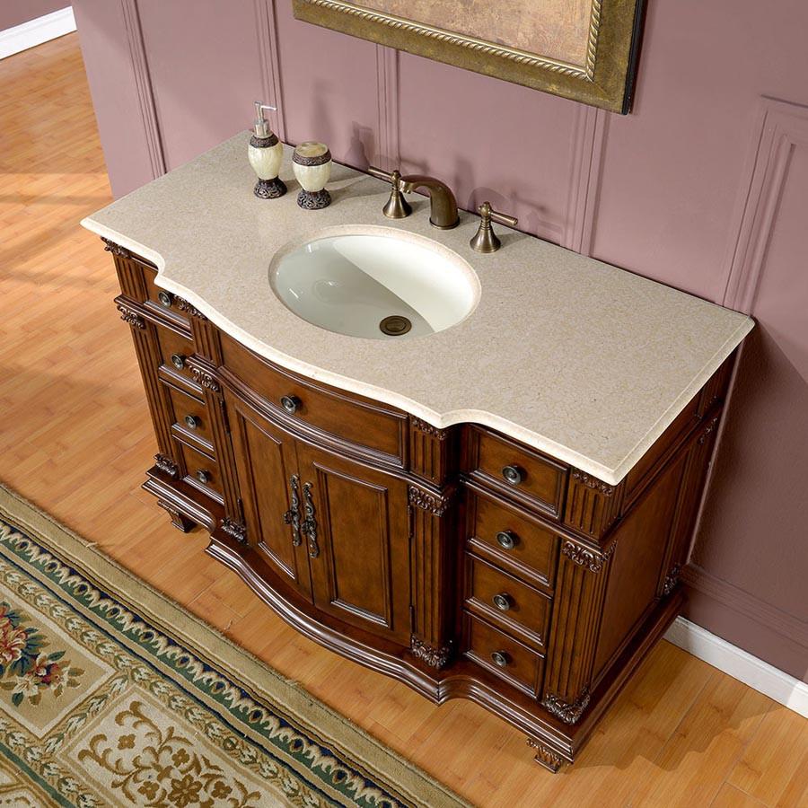 Silkroad 48" Transitional Single Sink Bathroom Vanity Vanity Silkroad Exclusive 