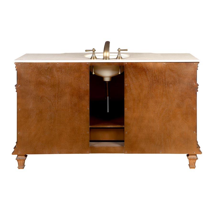Silkroad 60" Transitional Single Sink Bathroom Vanity Vanity Silkroad Exclusive 