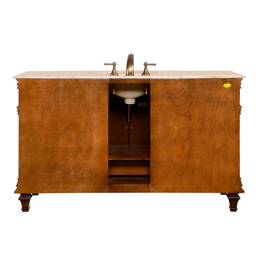Silkroad 60" Transitional Single Sink Bathroom Vanity Vanity Silkroad Exclusive 