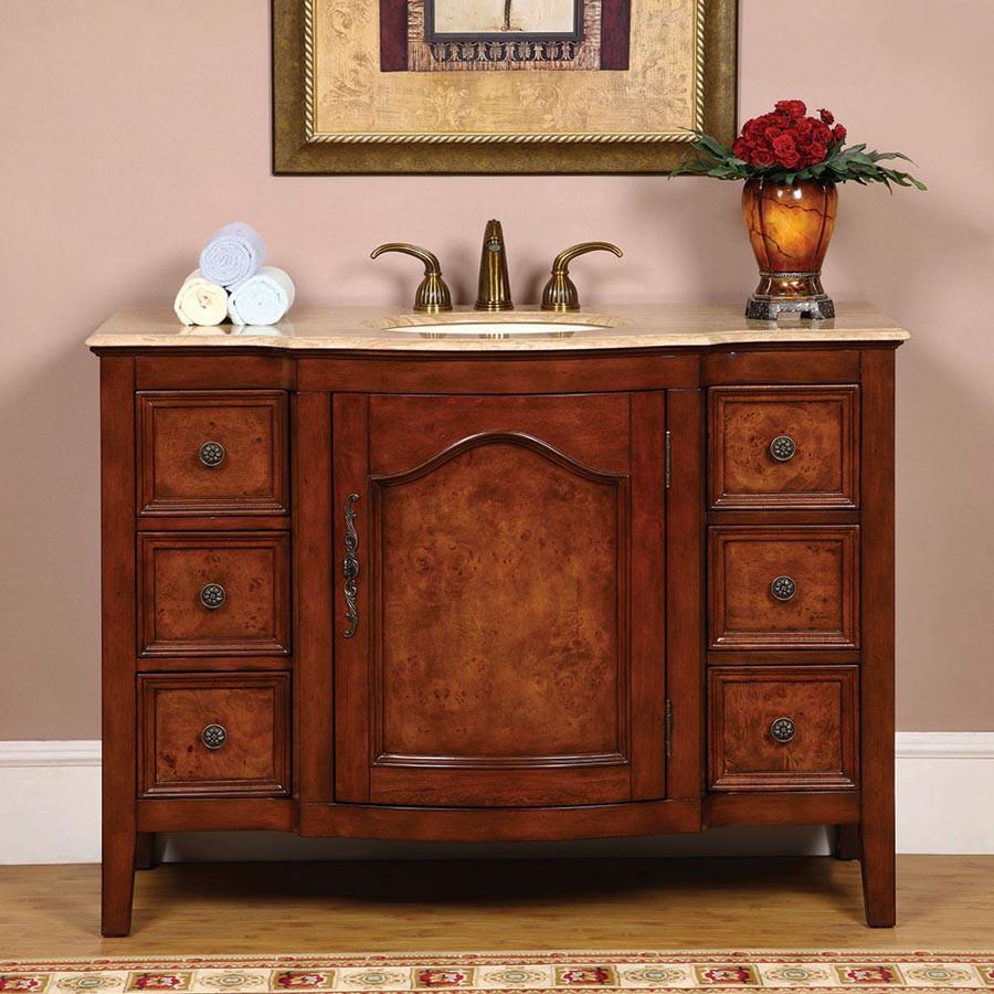 Silkroad 48" Transitional Single Sink Bathroom Vanity Vanity Silkroad Exclusive 