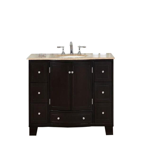 Silkroad 40" Transitional Single Sink Bathroom Vanity Vanity Silkroad Exclusive 