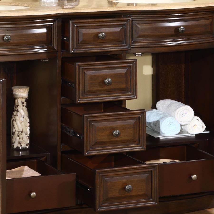 Silkroad 60" Traditional Double Sink Bathroom Vanity Vanity Silkroad Exclusive 