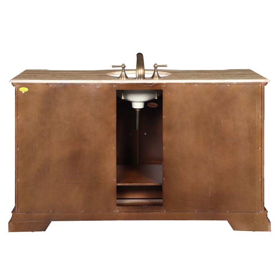 Silkroad 60" Traditional Single Sink Bathroom Vanity Vanity Silkroad Exclusive 