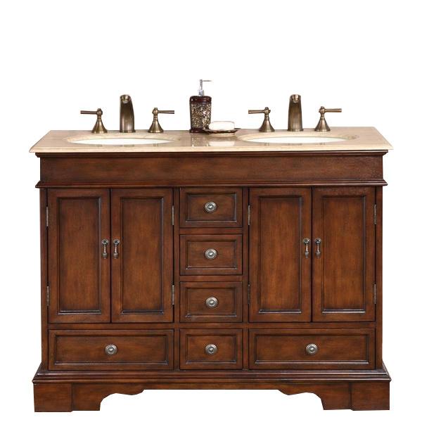 Silkroad 48" Traditional Double Sink Bathroom Vanity Vanity Silkroad Exclusive 