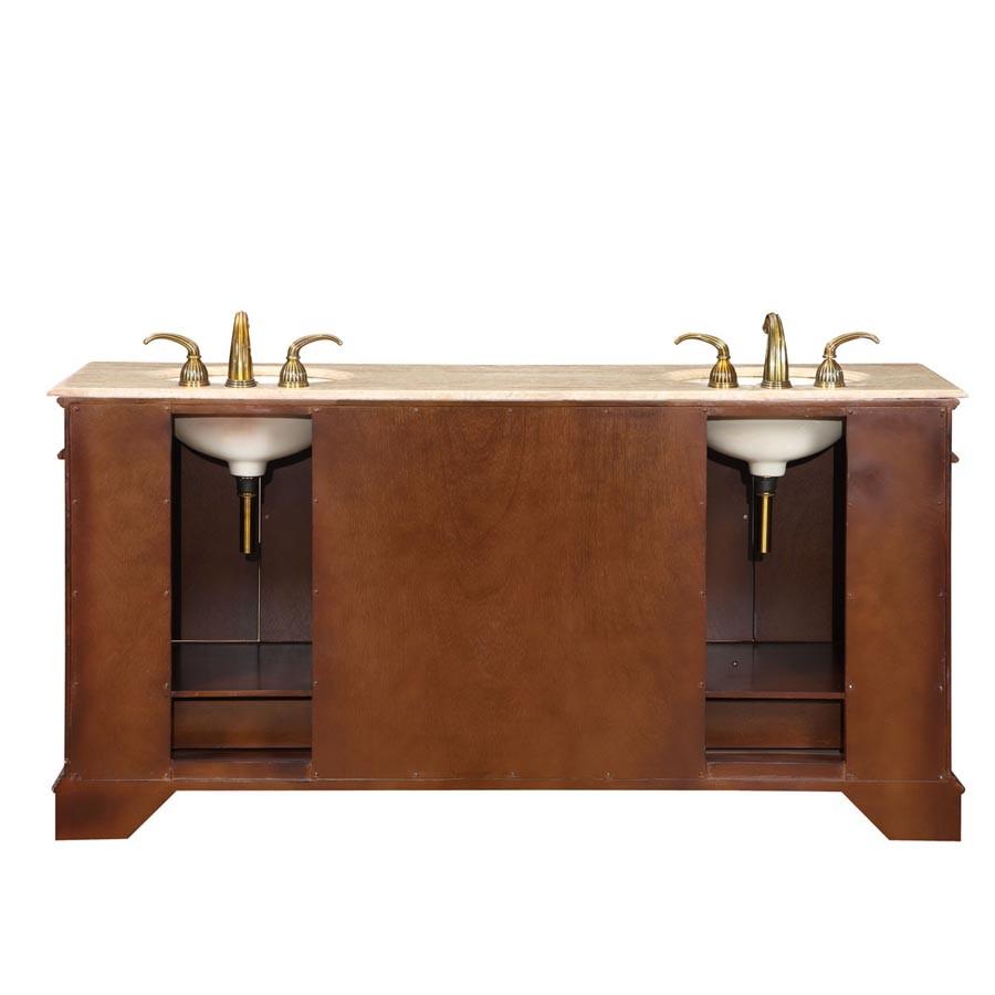 Silkroad 72" Traditional Double Sink Bathroom Vanity Vanity Silkroad Exclusive 