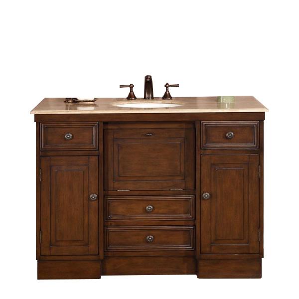 Silkroad 48" Transitional Single Sink Bathroom Vanity Vanity Silkroad Exclusive 