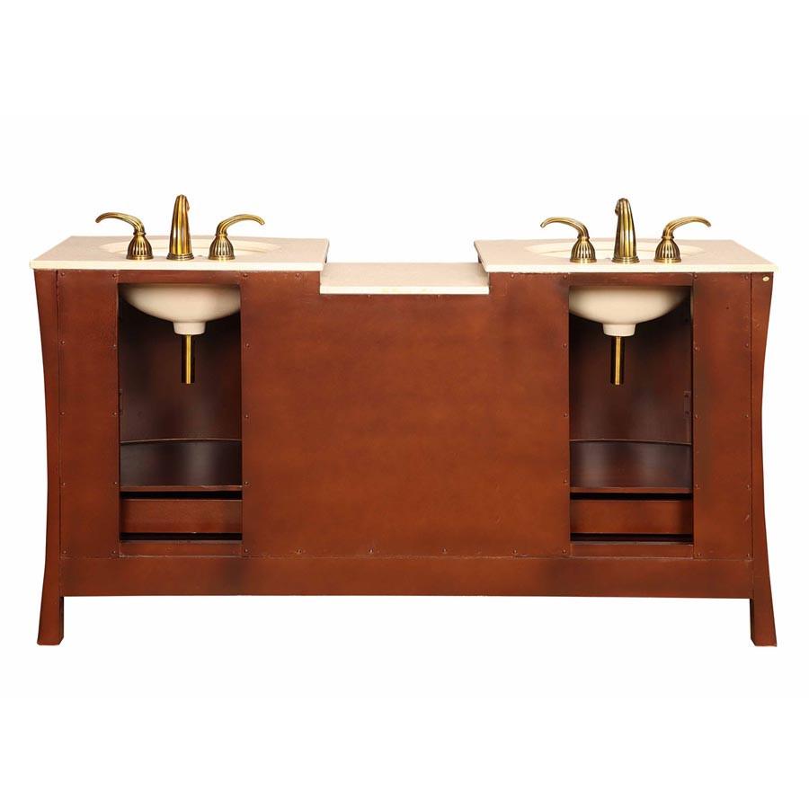 Silkroad 67" Traditional Double Sink Bathroom Vanity Vanity Silkroad Exclusive 